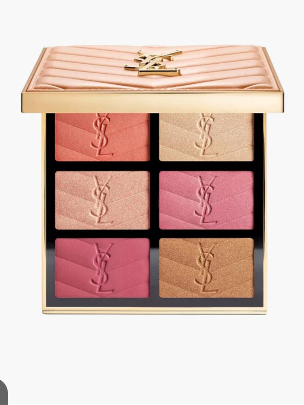 Yves Saint Laurent Six-Shade Cheek & Highlight Palette — Pink, Peach, Gold